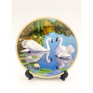 W.S. George THE SWAN Elegant Birds Collector Plate by James Faulkner w/ COA BOX